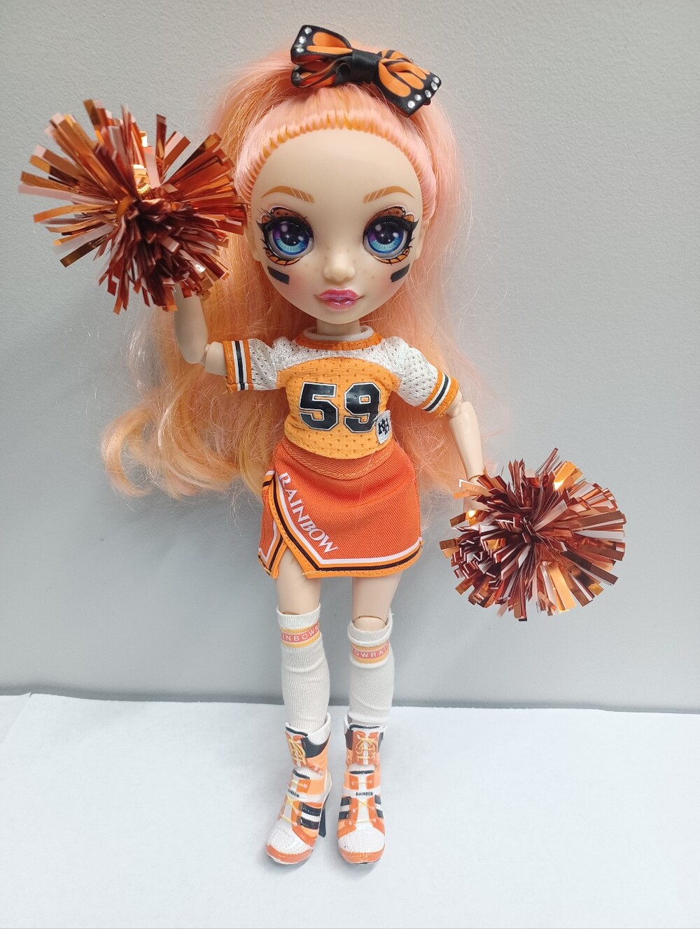 2019 POPPY Rowan Orange MGA Rainbow High Cheerleader Series Fashion Doll